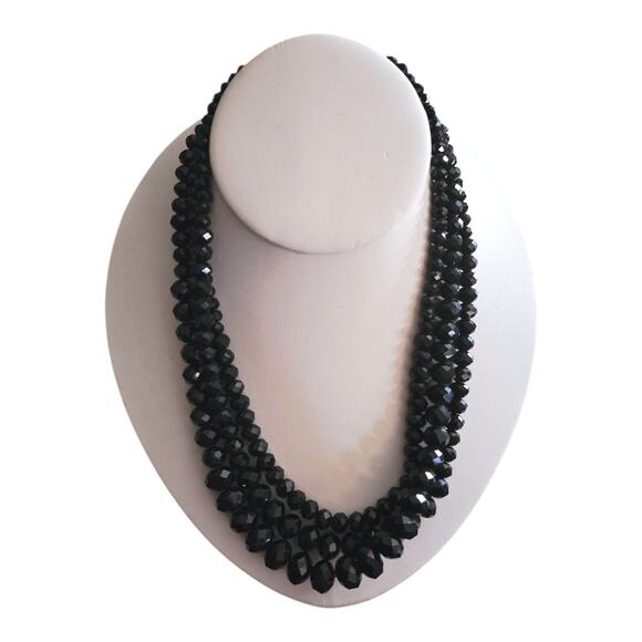Lovisa faceted multi strand black Layered beaded necklace - Picture 1 of 3